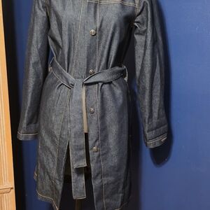 Denim Belted Coat